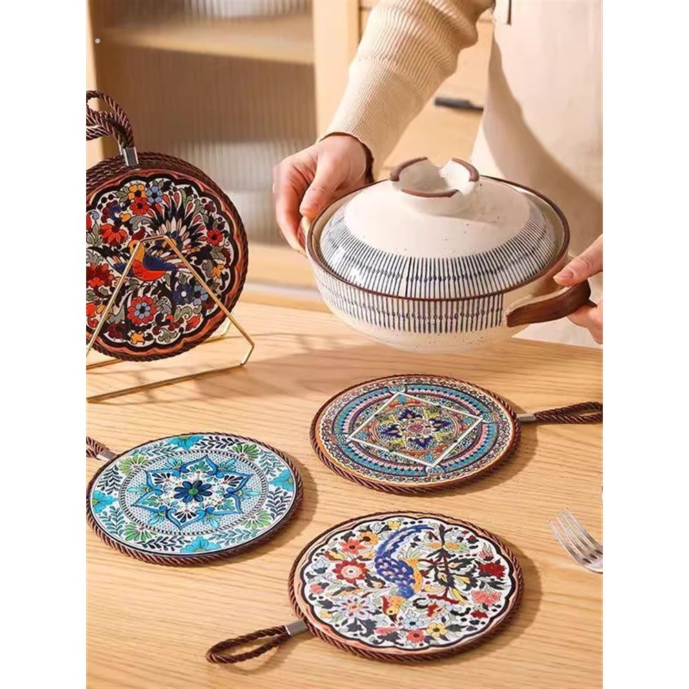 隔热垫陶瓷锅垫防烫耐高温隔热餐桌垫高级感砂锅垫中式餐盘垫碗垫