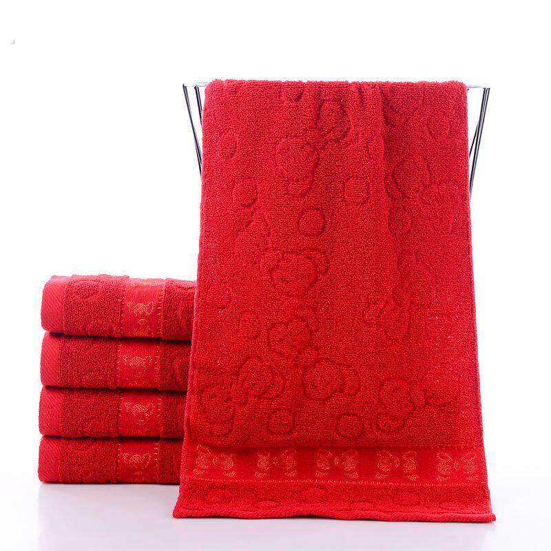 纯棉过寿毛巾红色结婚回礼用品全棉老人礼物寿宴礼品乔迁之喜