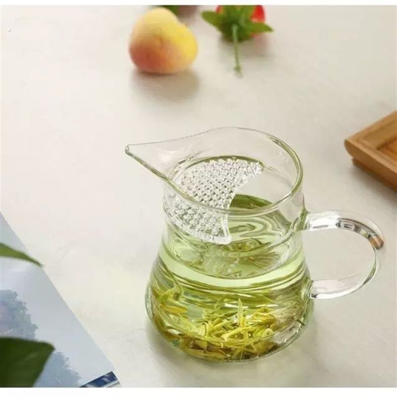 加厚耐热一体式玻璃月牙公道杯过滤分茶器公杯鹰嘴茶海功夫茶具