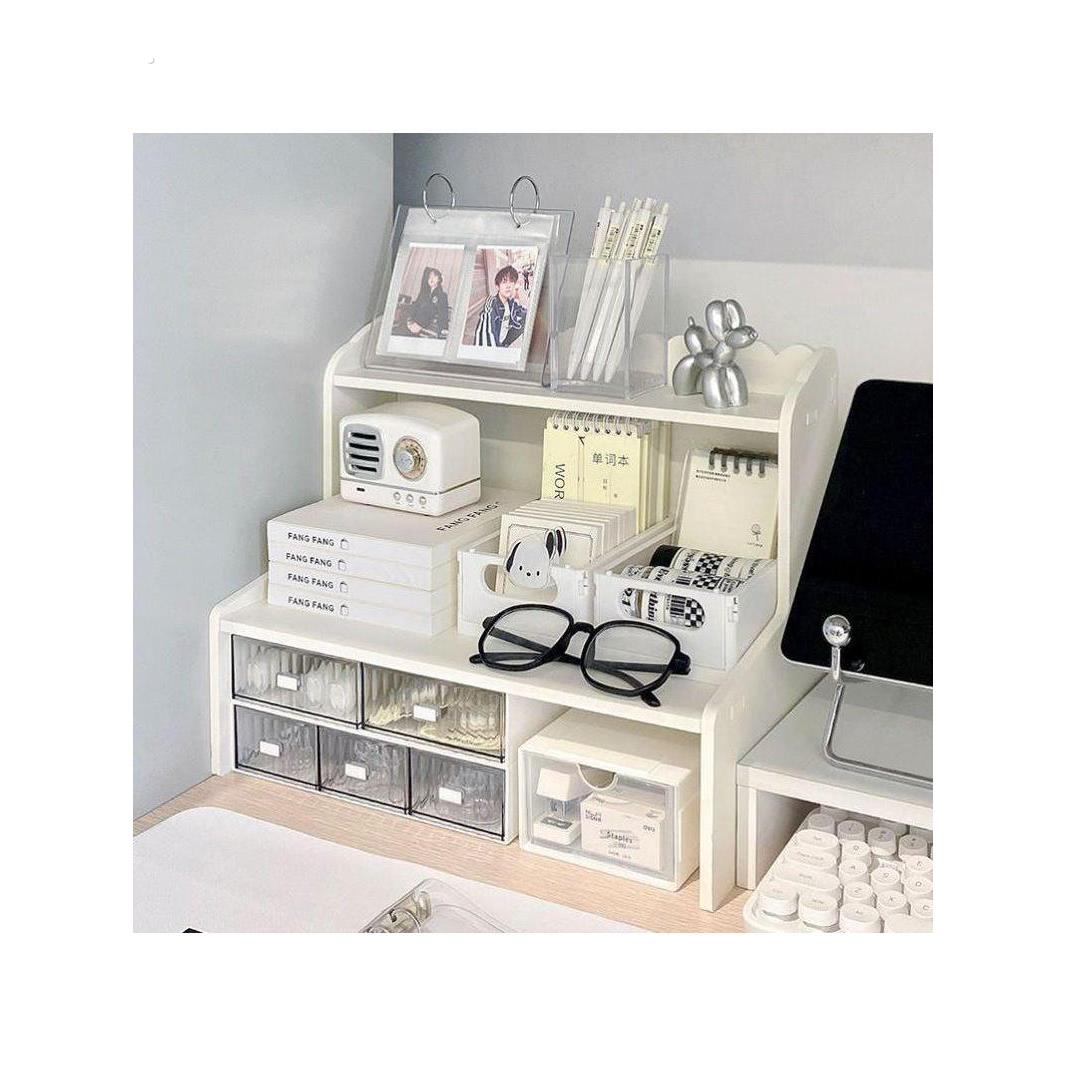ins风桌面学生置物架多功能书桌化妆品整理收纳架宿舍文具收纳盒