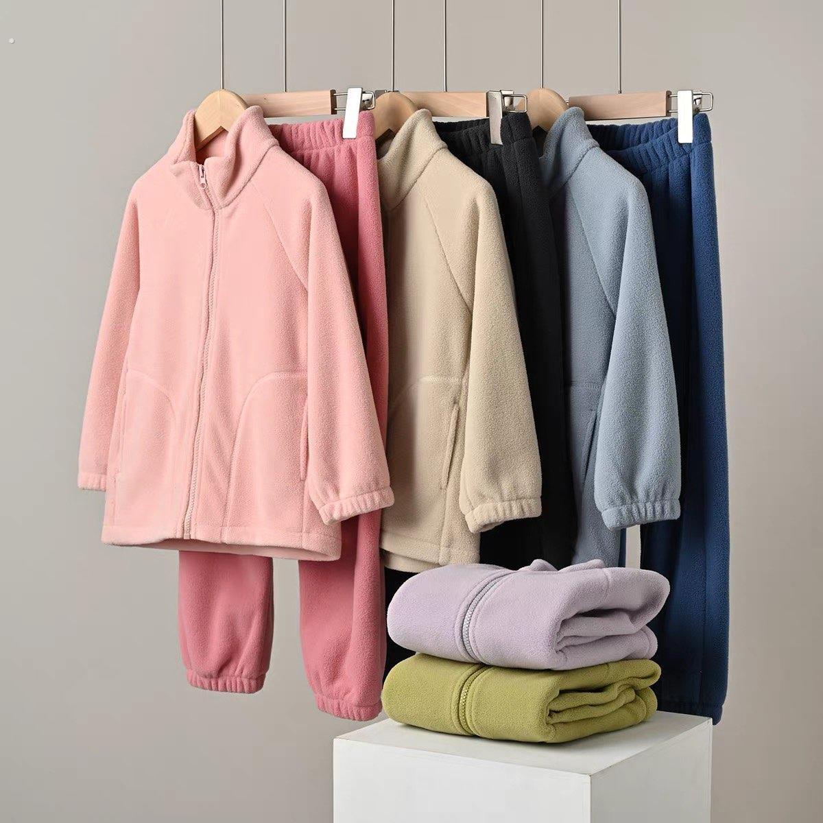 儿童摇粒绒家居服套装180青少年保暖睡衣睡裤 中大童居家服睡衣套