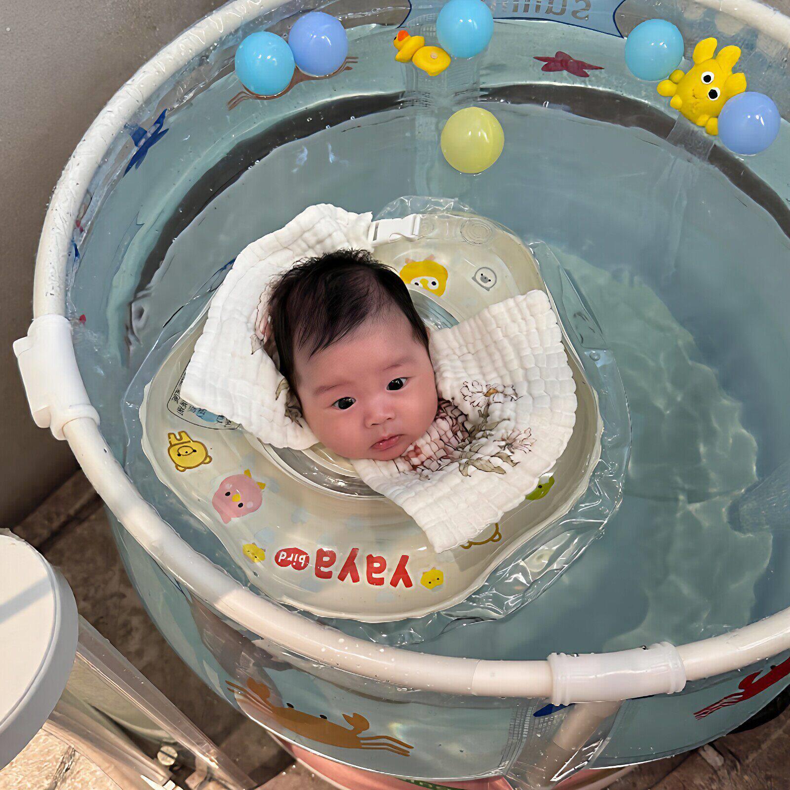 小月龄婴儿游泳圈0到3个月款腋下圈防侧翻不呛水宝宝专用游泳装备
