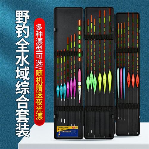 鱼漂全套一整套纳米水域套装夜光鱼漂高灵敏加粗醒目野钓鲫鲤浮漂