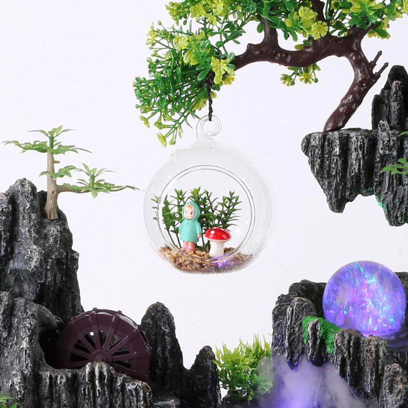 新款假山流水喷泉鱼缸造景家用客厅桌面小型创意生态水族箱循包邮