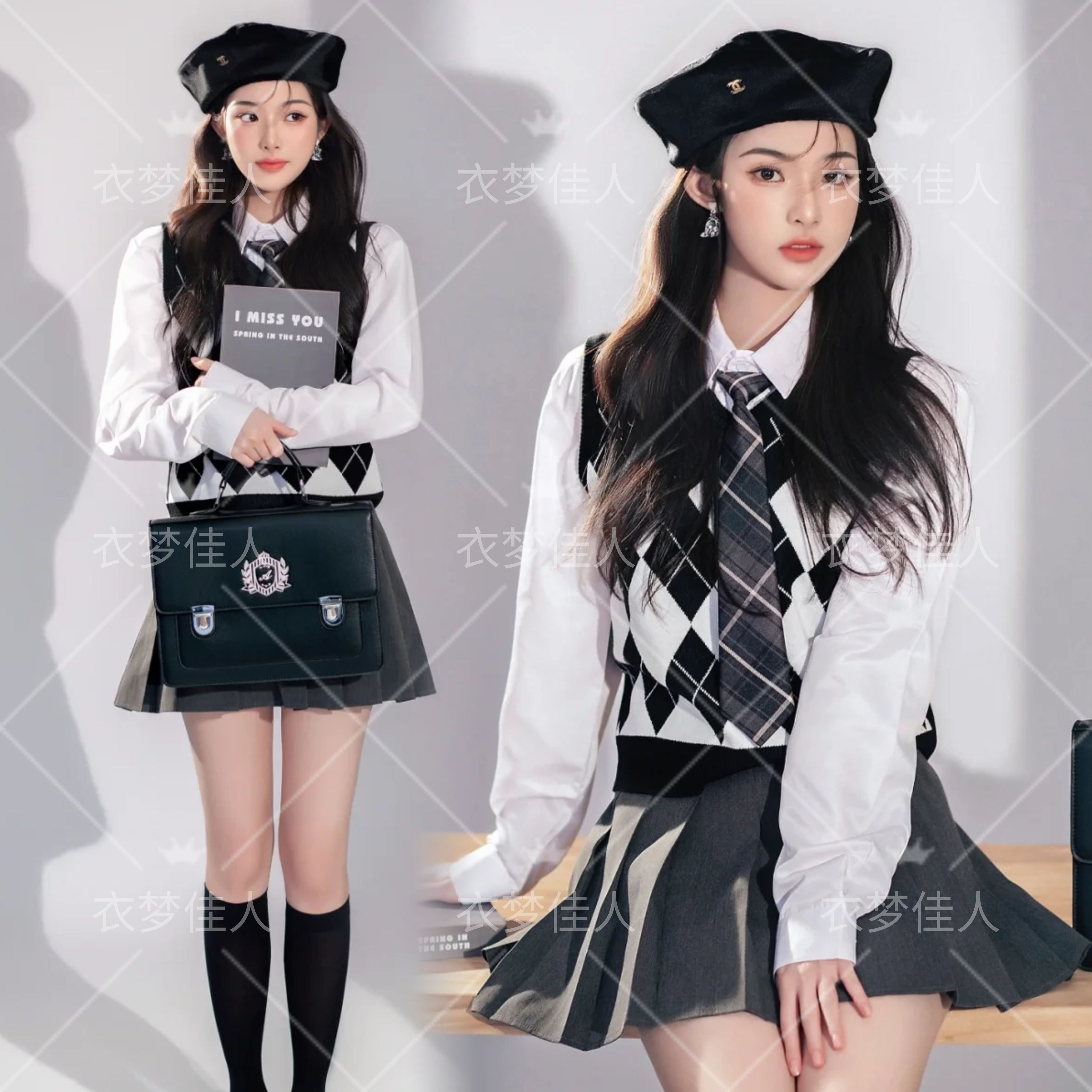 新款影楼拍照主题服装韩系小清新学院风少女艺术照写真摄影JK制服