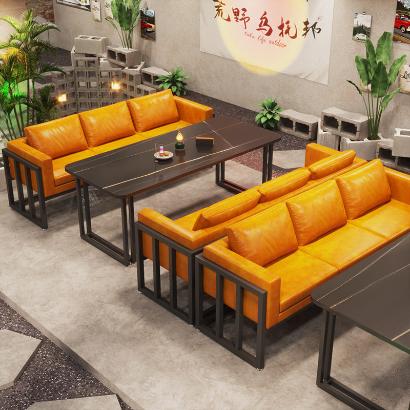 工业风卡座沙发组合餐饮店