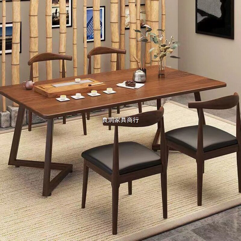 2026茶桌椅组合茶桌办公家用茶台长方形桌现代简约功餐桌夫套装泡