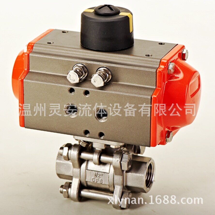 DN40气动3PC螺纹球阀厂家直销优质不锈钢出口品质寿命长气动球阀