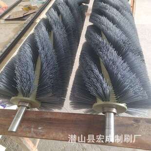 螺旋尼龙丝刷辊钢丝刷辊毛刷辊铜铝板板打抛光磨料丝毛刷辊