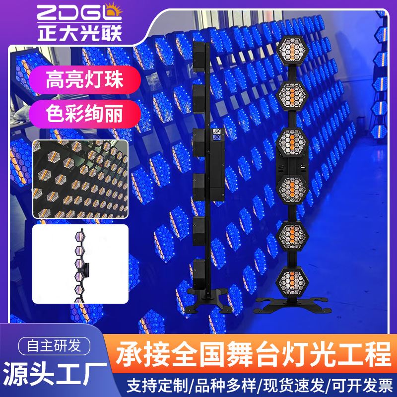 新款6颗led舞台复古爆闪灯背景像素灯 KTV酒吧效果灯直播间氛围灯
