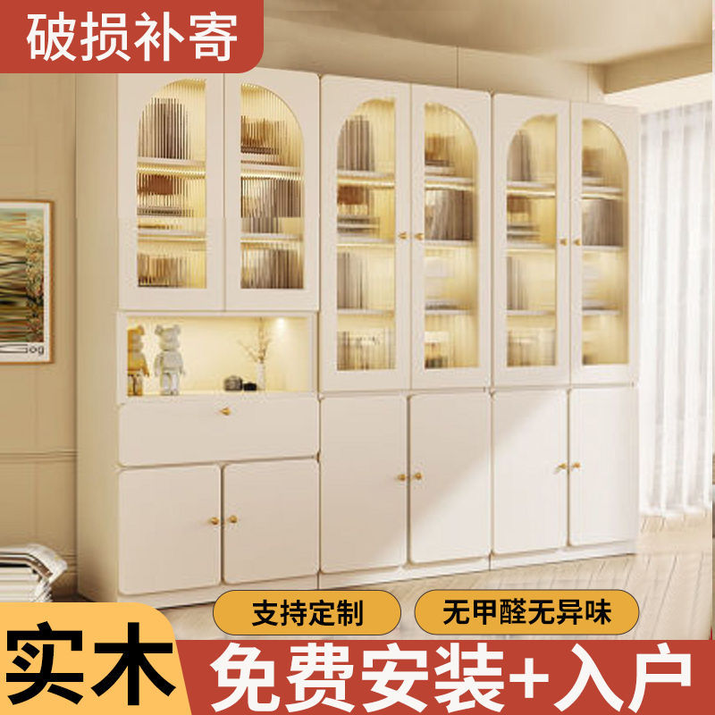 家用木质玻璃门书柜书架收纳柜