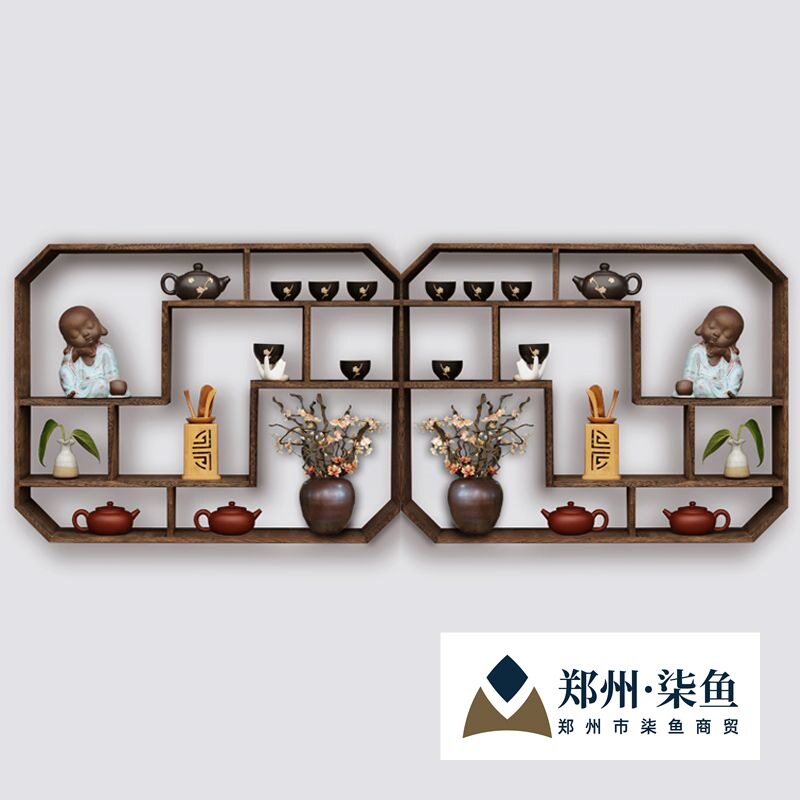 中式实木壁挂多宝阁博古架隔断