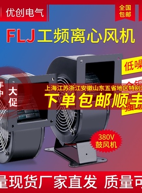 工频离心风机130FLJ1J5J0J17 单相220V工业多翼式气模鼓风机120W