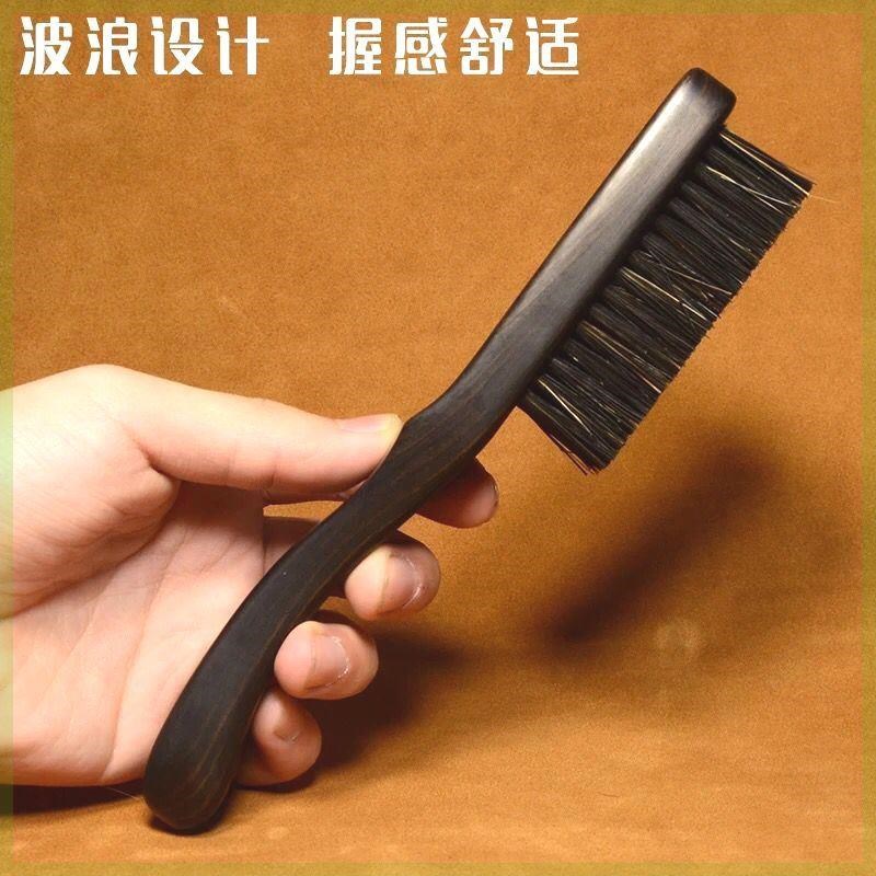 特硬款文玩猪鬃刷核桃硬毛大刷子大小金刚清理包浆工具