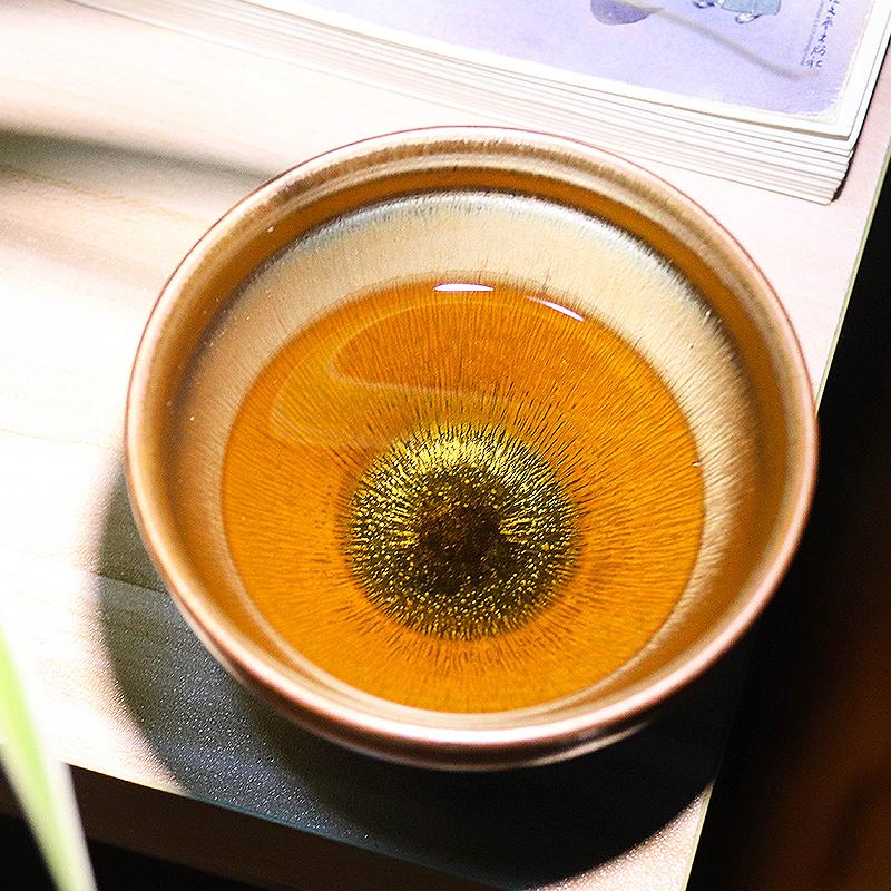 建盏茶杯金兔毫主人杯 手工铁胎原矿天目束口茶盏陶瓷碗个人专用