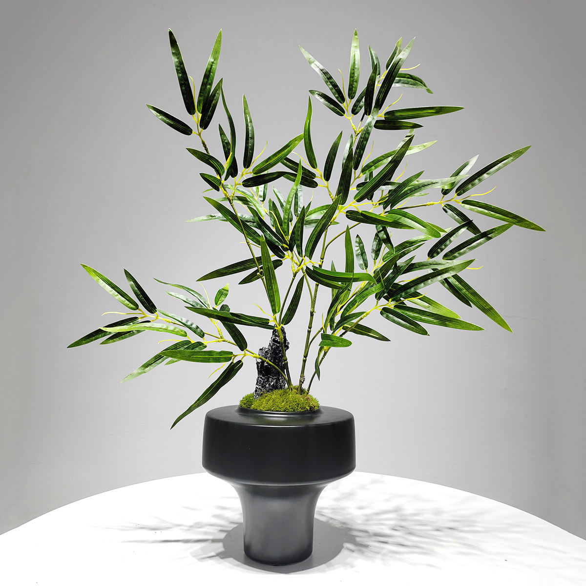 新中式仿真花艺绿植盆景样板房客厅售楼处玄关文竹盆栽装饰品摆件