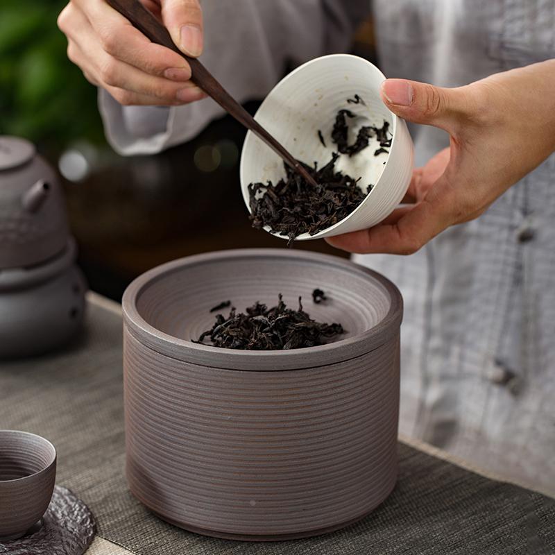器物志 日式粗陶手作茶洗茶渣罐大号茶渣缸圆素壶承功夫茶具配件