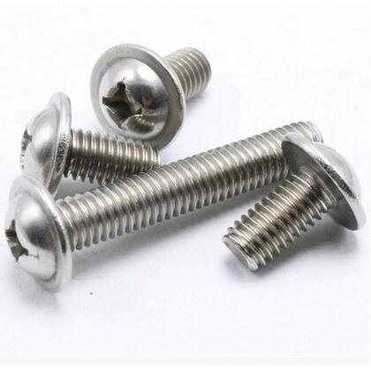 M2/M2.5不锈钢304PWM带垫螺钉 圆头十字带垫螺丝带介螺丝长度4-12