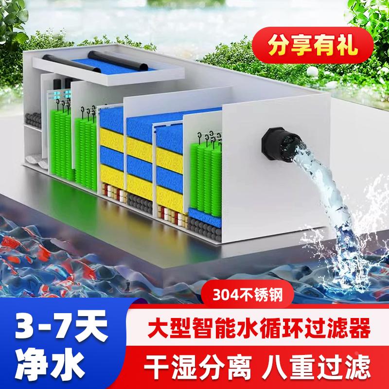 鱼池过滤器养鱼循环水系统室外大型锦鲤净水设备智能水池过滤装置