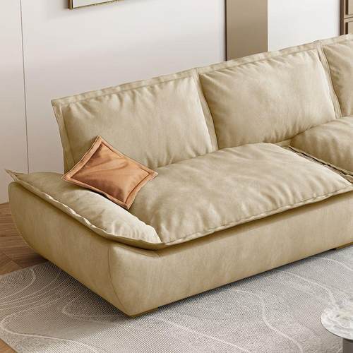 直排奶油风布艺帆船沙发科技布沙发客厅小户型现代简约三人位家用