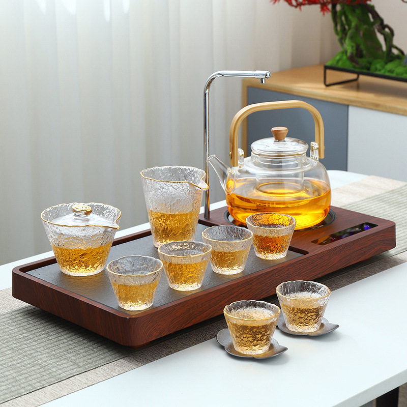 源头厂家直销可定智能茶盘茶台电陶炉一体式家用玻璃壶煮茶壶烧水