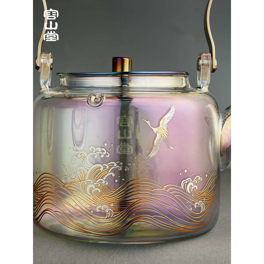 5ZV7金银烧焕彩玻璃烧水壶茶壶泡茶煮茶器电陶炉茶炉大容量茶