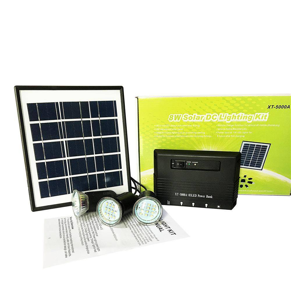 4W太阳能照明系统太阳能发电机直流LED灯家用户外小型便携