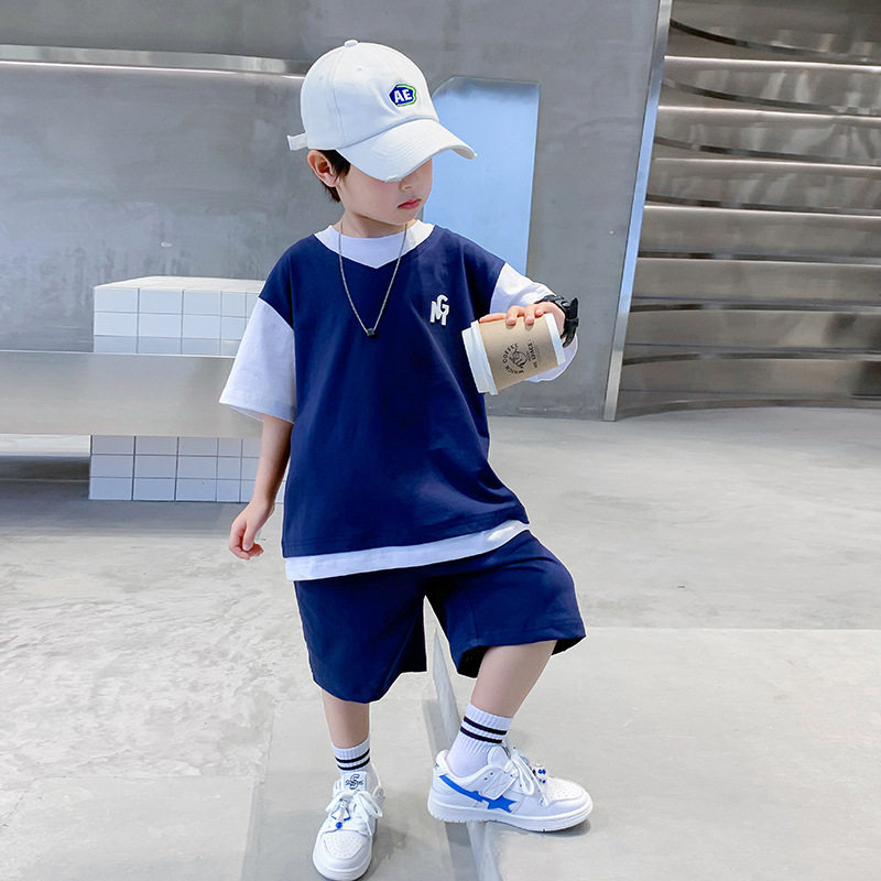 韩版男童夏装套装帅气2025年新款儿童衣服中大童休闲两件套夏季潮