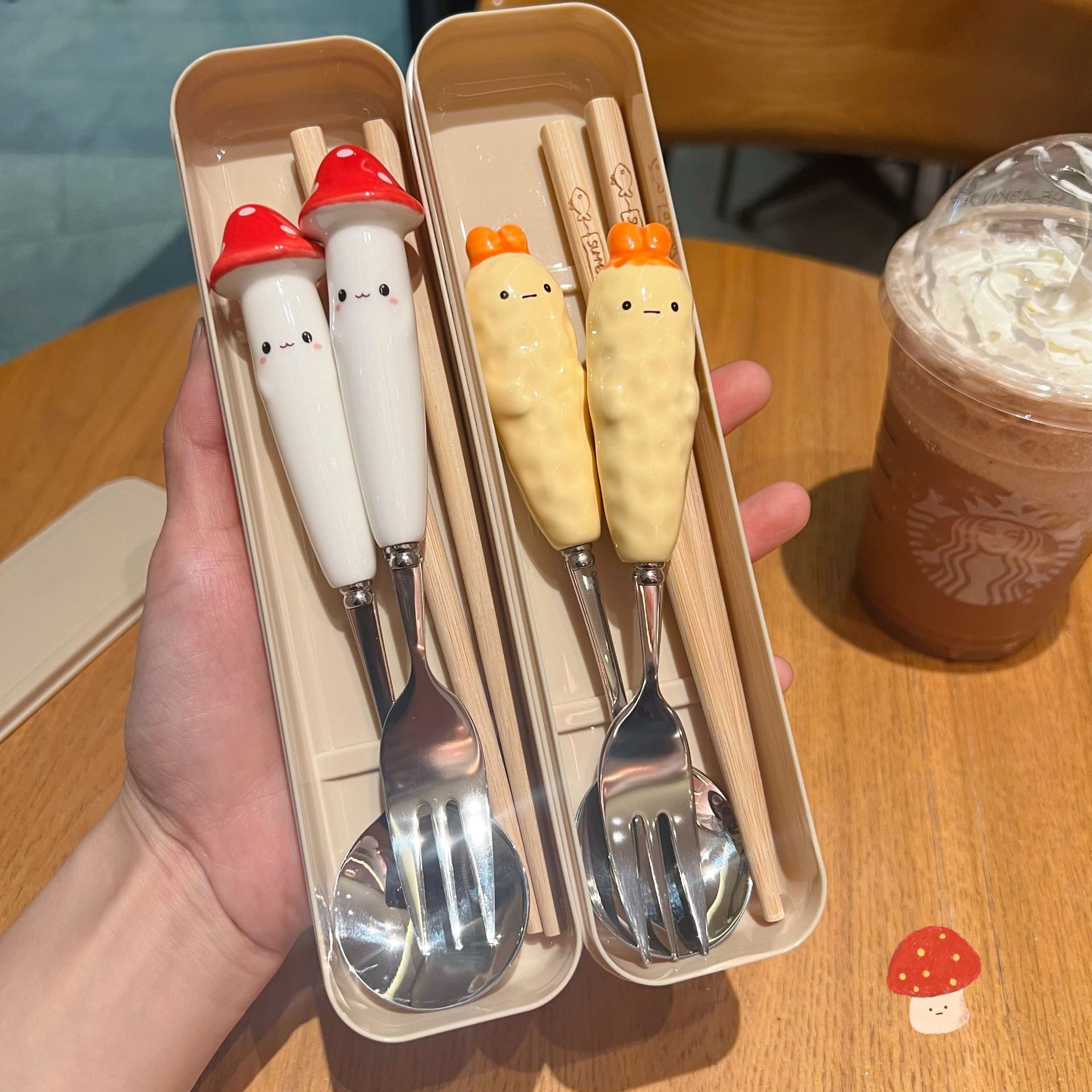 可爱动物筷子勺子套装不锈钢学生一人用儿童叉子餐具便携式收纳盒