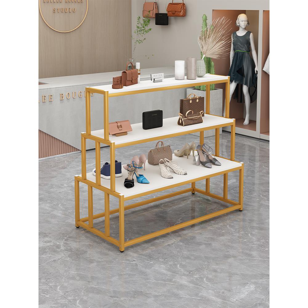 鞋包货架鞋店展示架包包架子服装店中岛双面流水台童鞋店中间架子