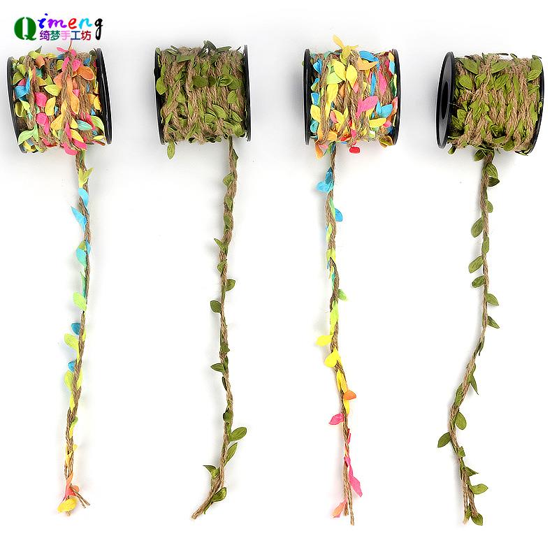 树叶藤条绳子装饰墙森系挂饰手工编织创意彩色麻绳手工diy材料