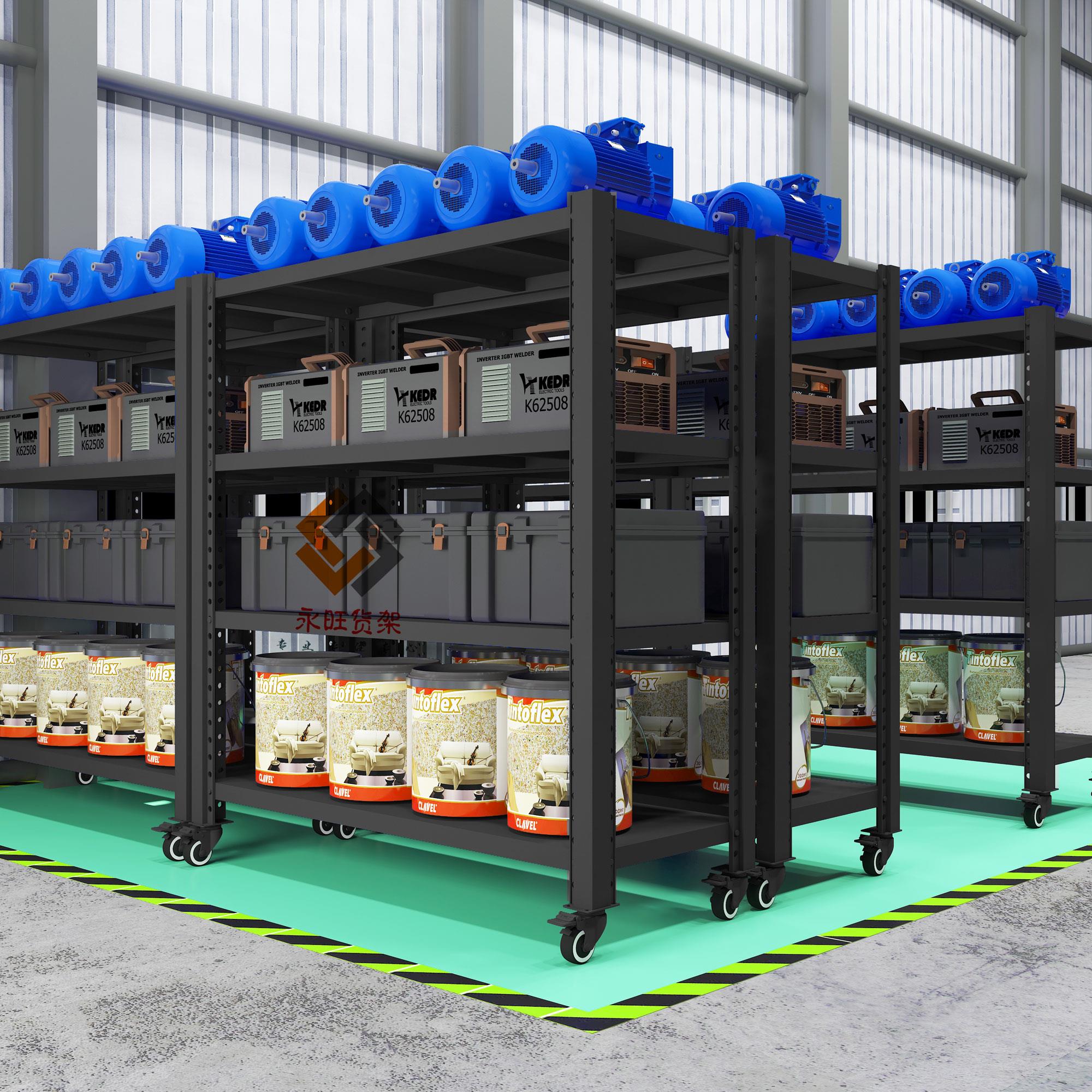 重型仓储货架带轮子可移动加厚置物架展示架铁架家用多层多功能