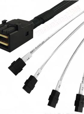 安费诺AMPHENOL MINISAS HD SFF-8643 TO 4 SATA 1米 12Gb SAS3