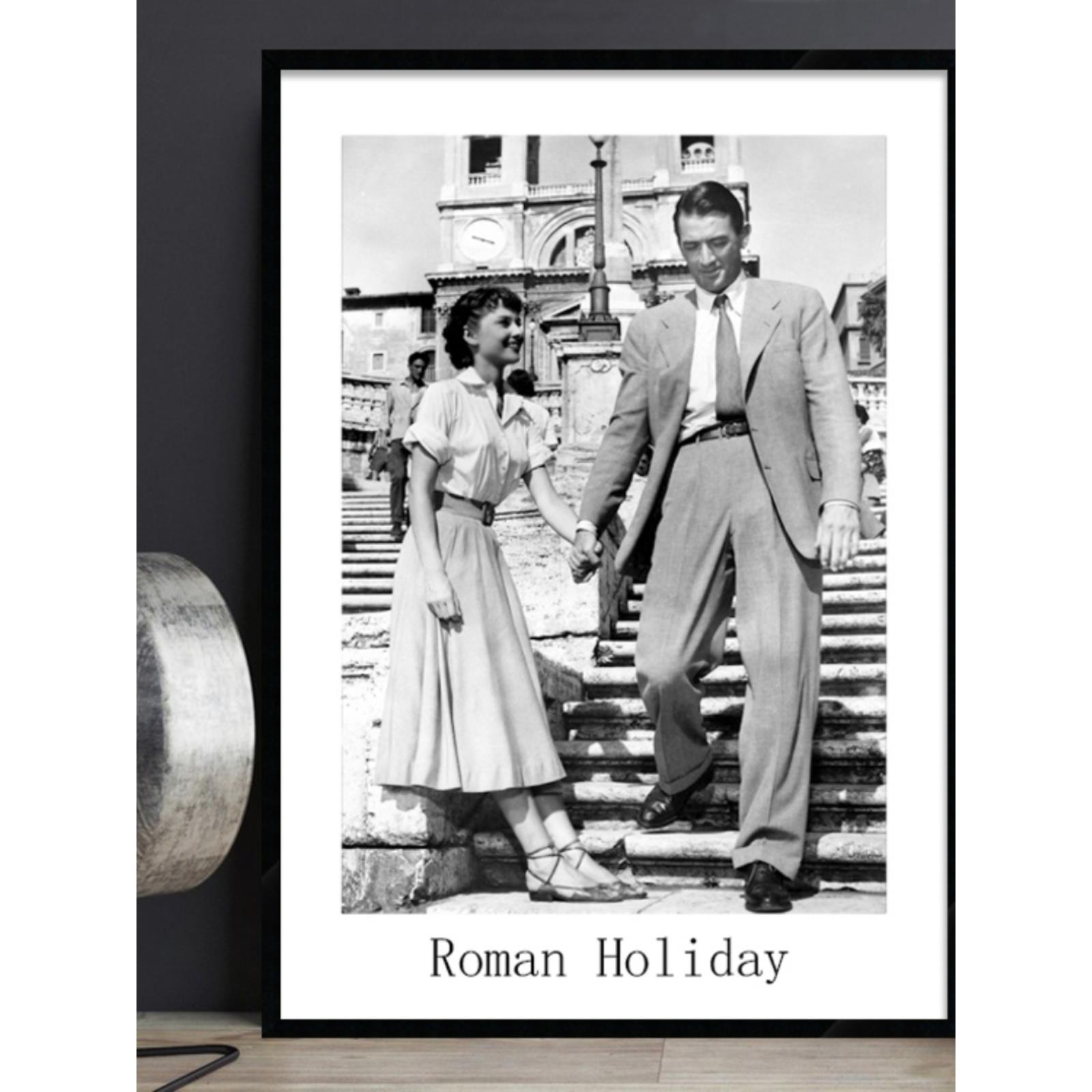 罗马假日罗马假日电影海报装饰画咖啡馆酒吧赫本床边挂画