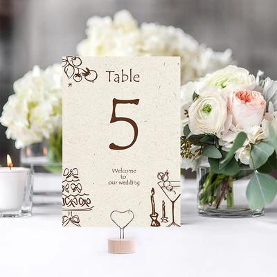 定制婚礼桌卡简约桌号牌手绘简约文艺婚礼桌卡席位卡桌号牌活动牌