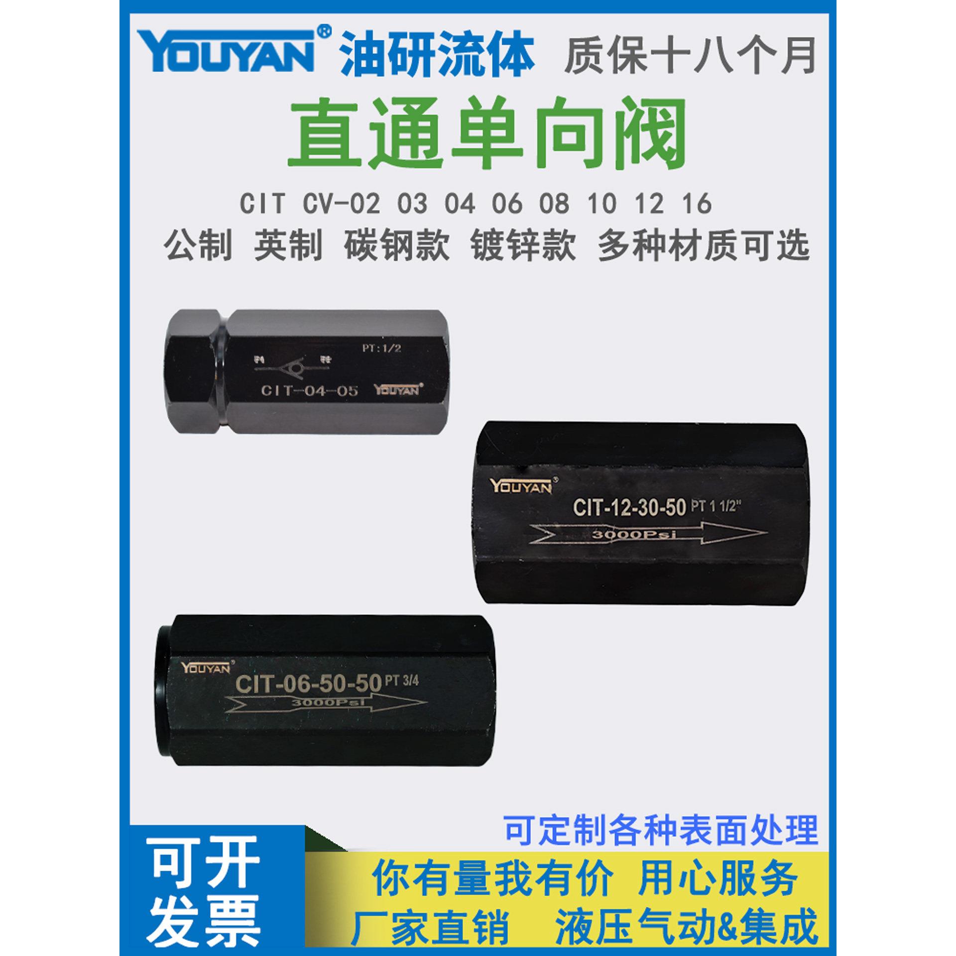 CIT-02-03-04-06-08-10-12-04-50-50单向阀CV-03T 04T 06T 08T 16
