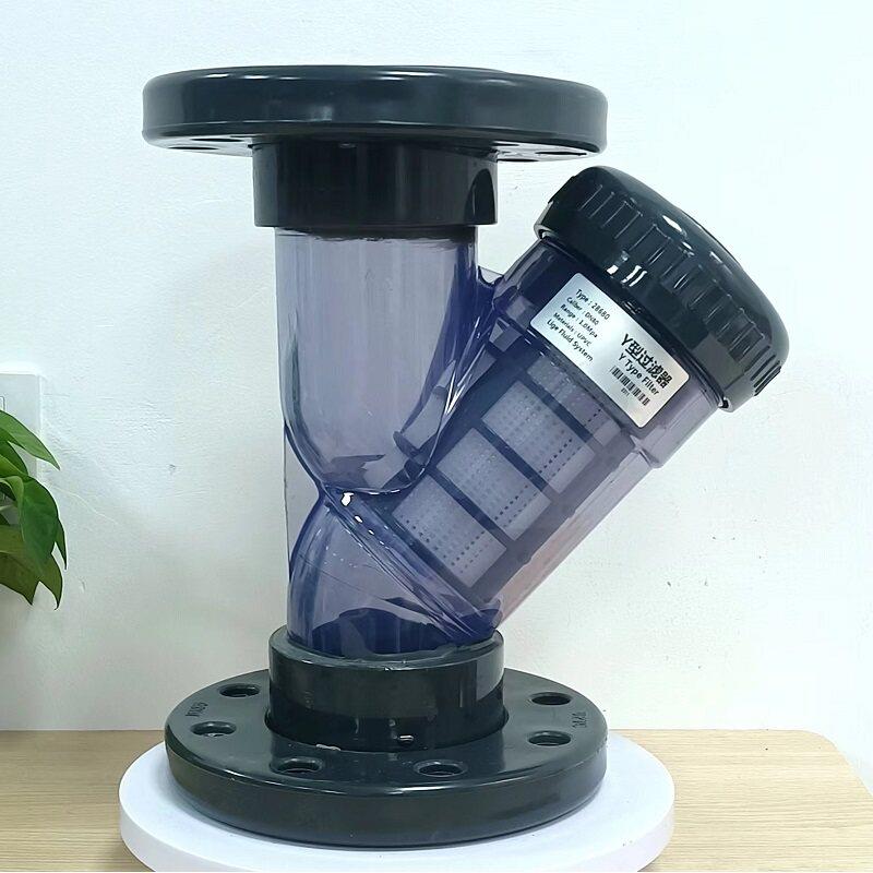 法兰式塑料Y型过滤器 DN15/20/25/32/40UPVC管道带滤网过滤器耐压