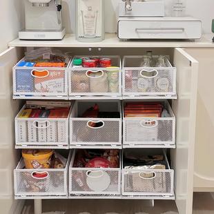 免打孔水槽橱柜衣柜轨道式可叠加拉篮加深大容量抽屉式整理收纳筐