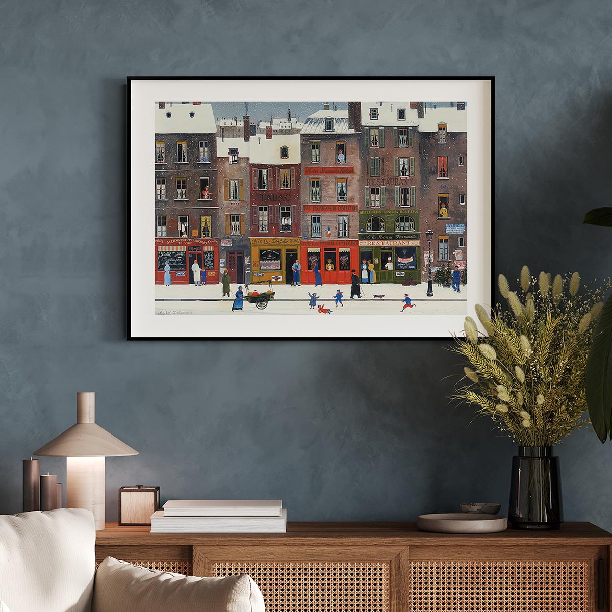 Michel Delacroix法国街景建筑耶诞客厅卧室沙发装饰画 画挂画 画