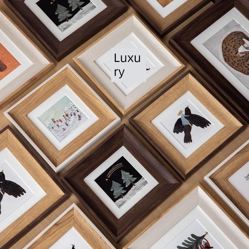 简约正方形油画棒小相框拍立得照片打印定制diy迷你吧唧谷美摆台