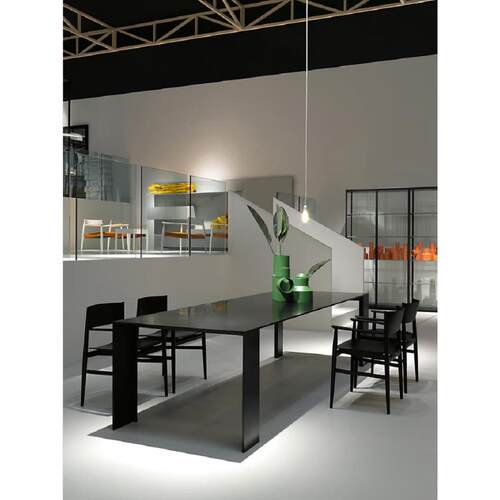 意大利Porro金属拉丝餐桌意大利Normcore办公室会议桌矩形酒红色