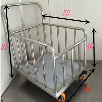 不锈钢平板推车围网车围栏车搬运车工具护栏车推货车静音车推车