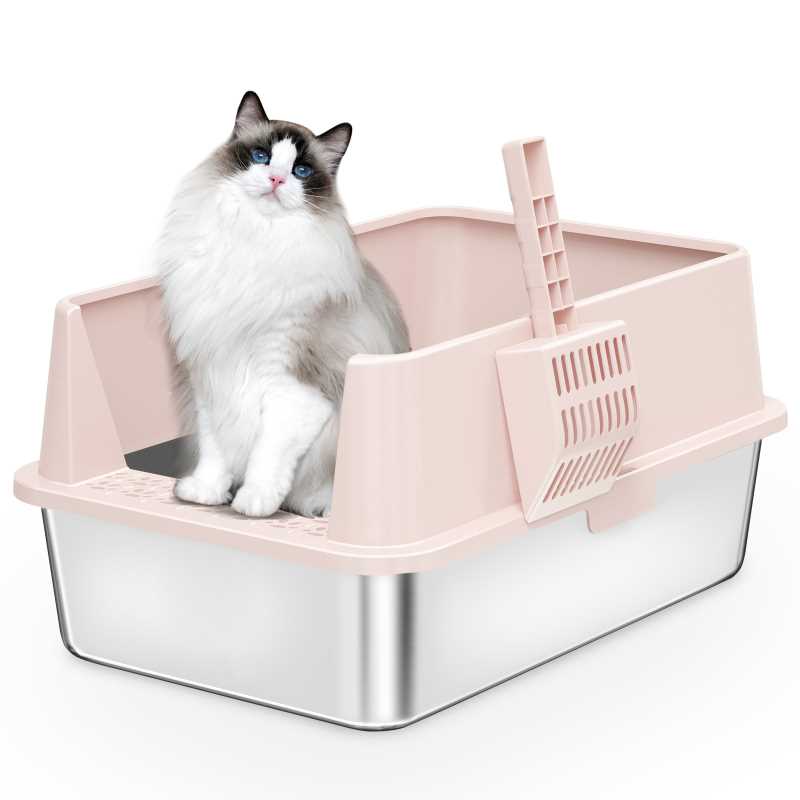 新款现货304不锈钢猫砂盆大空间舒适猫砂盆猫咪厕所