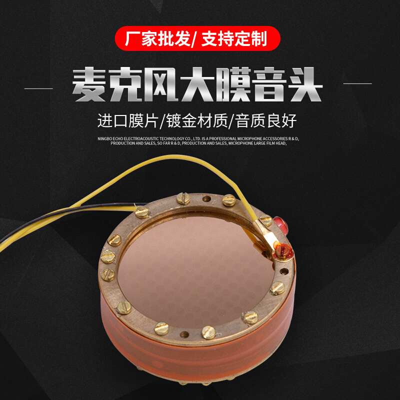 厂家批发RK-12铜大振膜 双面电容式膜音头 新款麦克风咪头咪芯