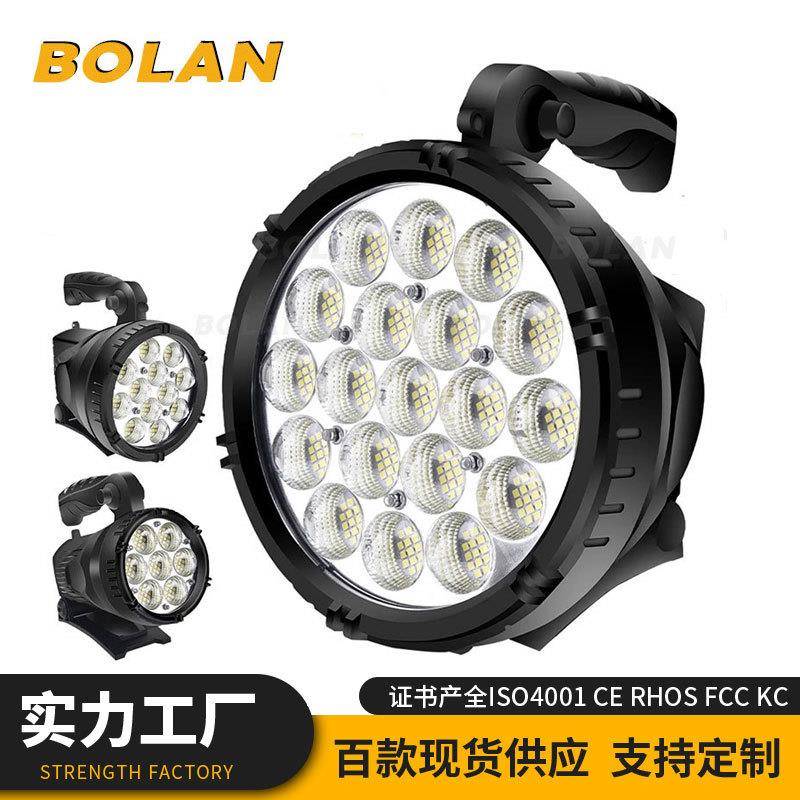 跨境户外便携式聚光灯探照灯P90灯珠手电筒露营照明LED手电筒