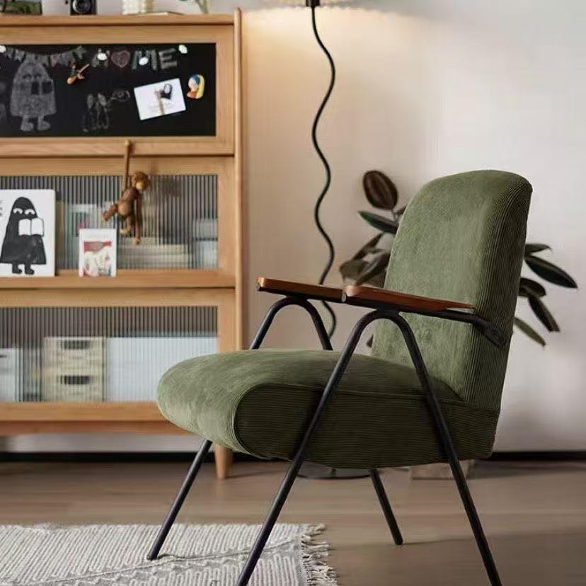 复古单人沙发日式简约客厅设计师靠背椅阳台书房名宿休闲椅子