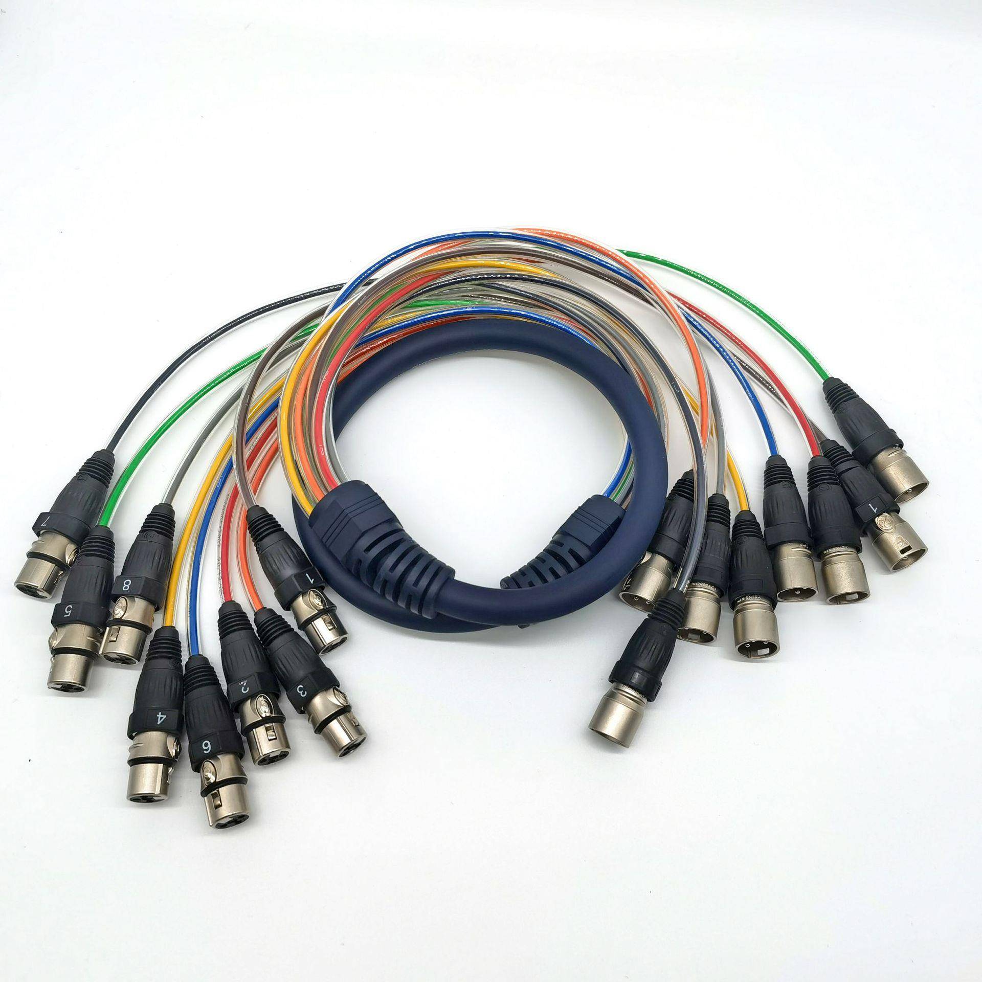 多通道XLR卡农线舞台灯光信号音响音频线4路6路8路12路16路24路