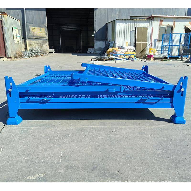 蓝重型仓储笼叠网箱方管折叠折铁框流周转箱网物筐EBO喷塑色载重