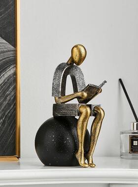 简约现厅代抽书象人物看创意玄摆件极简家居酒柜客书房T5tTwWGE关