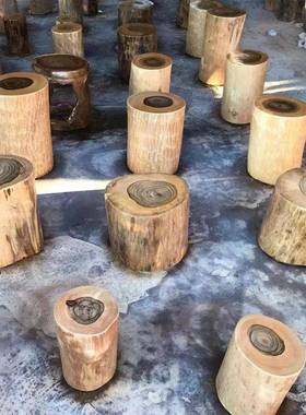 香樟木墩树墩凳子木墩子实雕原木桌树ZAH桩根木桩底座茶几茶圆木